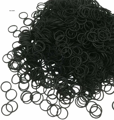 £3.20 • Buy 1000pcs Pack Hair Elastics Rubber Bands Braids Braiding Black School Ponies Ties
