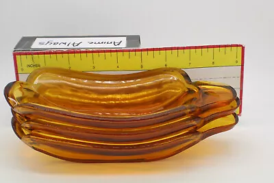 Vintage Set Of 3 Amber Banana Split Bowls Dishes Indiana Glass • $26.79