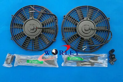 $56 • Buy 2x 7  Electric Radiator Intercooler FAN 12V + Mounting Kit Universal 7 Inch Fan