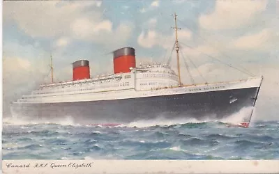 GB Ppc 1940s? Cunard RMS Queen Elizabeth - No Publisher Shown • £2