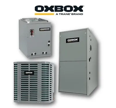 Oxbox 2 Ton 14.3 SEER2 A/C 1.5-3 Ton 17  Coil & 80% 90K BTU Furnace HVAC Package • $3523