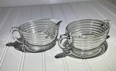 Anchor Hocking Manhattan Depression Glass Creamer And Sugar • $6.50