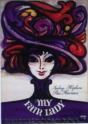 My Fair Lady (1964) Audrey Hepburn Rex Harrison Movie Poster Print  • $6.49