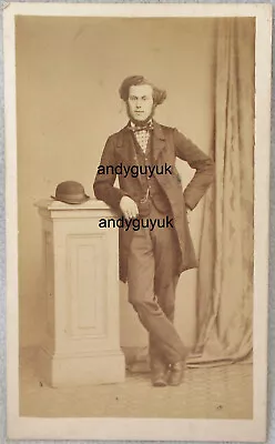 Cdv Man Unusual Large Hair Guttenberg Darlington Stockton Dapper Antique Photo • £4.95