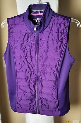 Made For Life Sz Large Purple Puffer Sleeveless Zipper Vest • $17