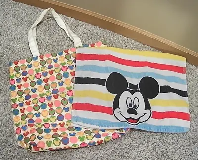 Disneyland Resort Canvas Tote Bag W/ Mickey Heads & Mickey Mouse 24  Hand Towel • $15