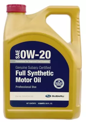 Genuine Subaru Synthetic Motor Oil SAE 0W-20 5 Quart Container SOA427V1325 Oem • $59.16