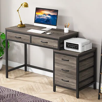 5-Drawer Computer Desk Study Writing Table Home Office Workstation With Storage • $145.58