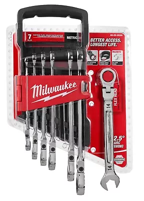 MILWAUKEE 48-22-9529 7pc Metric Flex Head Ratcheting Combination Wrench • $139.99