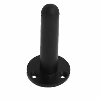 MATT BLACK Projecting Door Stop 63mm Wall Mounted Metal Stopper Rubber Buffer • £7.29