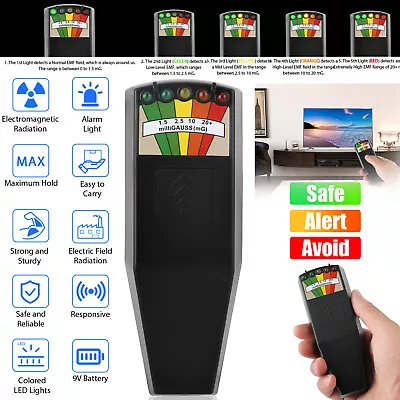 LED EMF Meter Magnetic Field Detector Ghost Hunting Tester Paranormal Equipment • $17.98