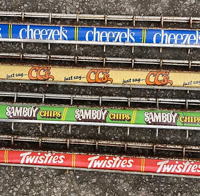 4 CC’s CHEEZELS TWISTIES & SAMBOY Vintage Milk Bar Chip Display Rack Signs • $209