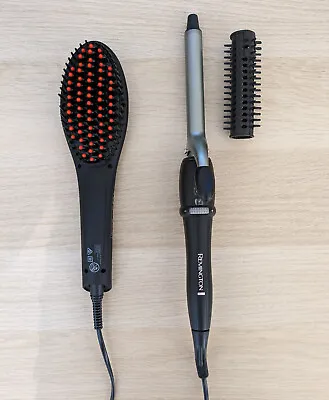 Remington Pro Curls Tong + Cabello Glow Straightening Brush (Hair Style Bundle) • $20