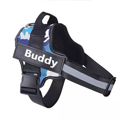 Personalized Dog Harness NO PULL Reflective Breathable Puppy Vest Padded Handle • £12.90