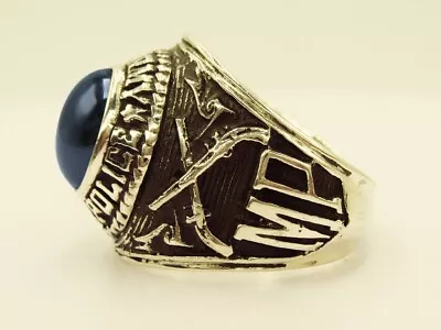 Silver 925 W 10K PLATED  MILITARY POLICE RING  MP RING  USMP  US Size 12.5 • $76.30