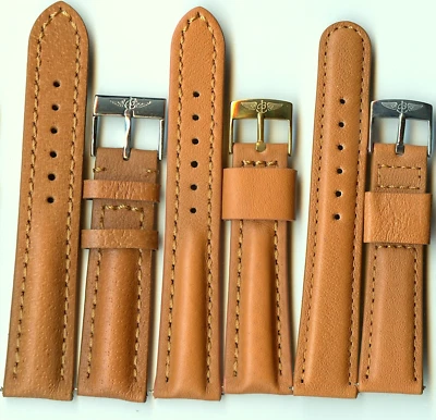 Cinturino in pelle marrone stampa cocco per orologio Breitling misura attacco ansa mm 16 fibbia originalemm 14 spezzoni 75 -110 ref 1266 - Gioielleria Mario Sessa