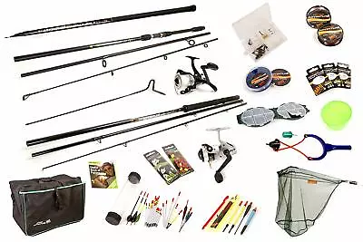 Matt Hayes Coarse Fishing Set 2 Rods Reels Pole Net Tackle Full Kit 514-856 • £112.65