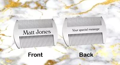 Personalized Beard Comb In Stainless Steel • $12.95