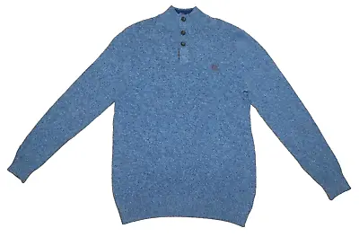 NEW Men's Chaps Blue Button Mock Neck Pullover Sweater SMALL • $14.99