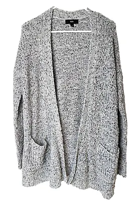 Mossimo Cardigan Sweater Womens Medium Gray Knit Long Sleeve Open Front • $15.99