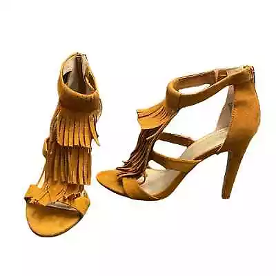 {ANA} Fringe Faux Suede Heel 3.5” • $20