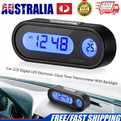 Car LCD Digital Clock Vehicle Electronic Clock Thermometer With Backlight • $12.99