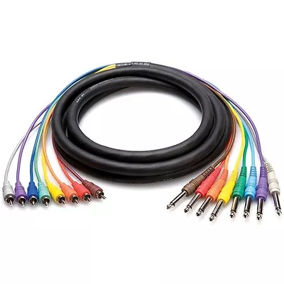 Hosa CPR-802 8-Channel Unbalanced Recording Snake 1/4 In TS To RCA 2 M 6.56 Ft • $39.95