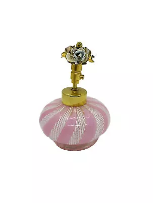 Vintage Irice Perfume Murano Hand Blown Pink  Latticino • $52