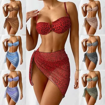 Split Knotted Bikini Swimsuit Female Low Waist Lacing Suit Swimsuit For W/ Cover • £15.79