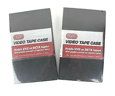 Lot Of 2 VHS Beta Video Cassette Storage Cases W/ Plastic Pocket New Sealed • $14.99