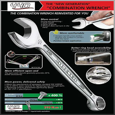 Facom 440 Series OGV Combination Wrench Set Metric Or Imperial Size Spanners UK • £94.92
