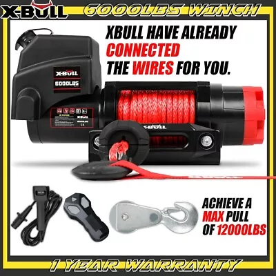 X-BULL 6000LB Electric Winch 12V Remote ATV UTV Trailer Boat 12000lb 4x4 4wd Car • $299