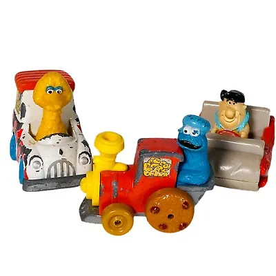  Playskool Sesame Street Muppets Die Cast Cars 1981 1983 & Flintstones Car 1990 • $10.85
