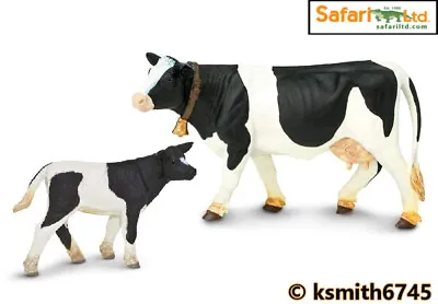 Safari HOLSTEIN COW & CALF Solid Plastic Toy Farm Pet Dairy Animal Cattle NEW 💥 • £10.45