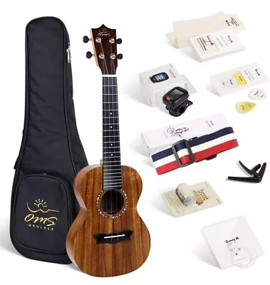 UK Enya OMS 04 Concert Ukulele Koa Top Bundle 23 Inch Ukelele & Padded Gig Bag • £55.99