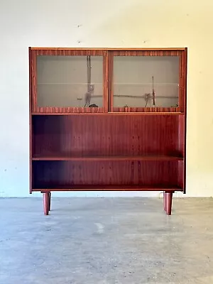MCM Mid Century Danish Modern Rosewood Bookcase Display Cabinet • $1250