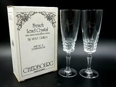 $12.99 • Buy Genuine Cherbourg Set Of Two(2) French Lead Crystal Glasses Unit No. 4 ~ Parfait