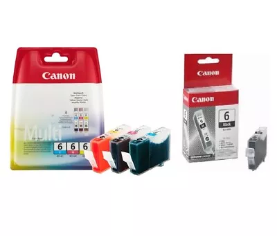 Original Canon Ink Cartridges BCI-6 Black+Color For IP3000 IP4000 IP5000 IP60 • £20.56