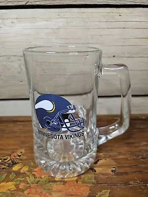 Authentic NFL Minnesota Vikings Clear Glass Mug (16-24 Oz) New GREAT Condition • $12