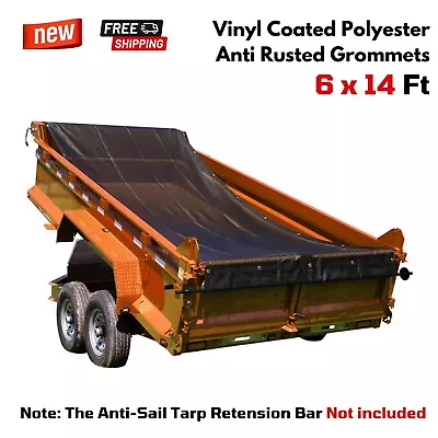 Heavy Duty Dump Truck Mesh Tarp Trailer Polyester Vinyl Coated Cover 6x14 Ft • $142.15