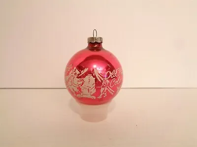 Vintage Shiny Brite Bright Old King Cole Pink Stenciled Glass Ball Ornament • £24.08