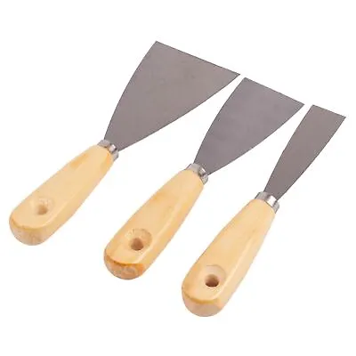 £6.99 • Buy 3pc Brown Carbon Steel Scraper Set 3 Sizes Car Hob Glass Paint Floor Knife Blade