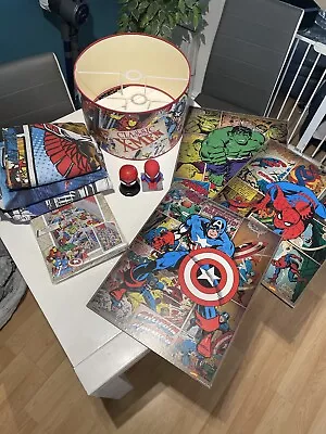 Marvel Avengers Collection- Bedding Sets X4 Ceiling Lamp  2x Lamps 3xArtwork • £60