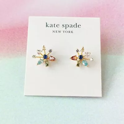 New. Kate Spade Gold Multi Color Firework Floral Studs Earrings • $9.99