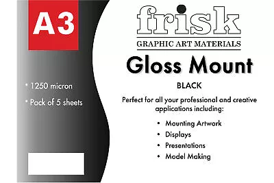 Frisk Mount A3 Black Gloss Pack Of 5 • £6.57