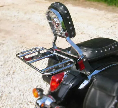 Extra Wide Chrome Luggage Rack To Fit Kawasaki Vn900 Classic Custom Oem Backrest • $186.67