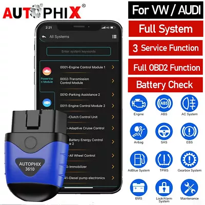 Bluetooth Diagnostic Tool All System OBD2 Scanner Car Code Reader For Audi/VW US • $45.99