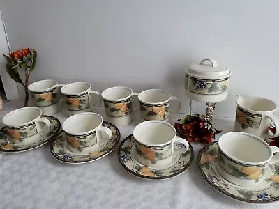 Garden Harvest By Mikasa - Cups & Saucers Sugar Bowl & Creamer - 15 PC LOT • $168.48