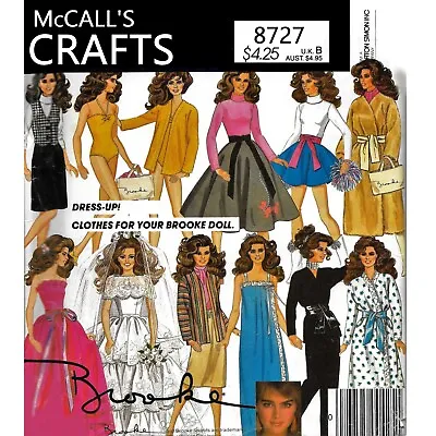 Barbie Brooke Shields Doll Clothes Pattern McCall's 8727 Vintage Sewing Pattern • $9.95