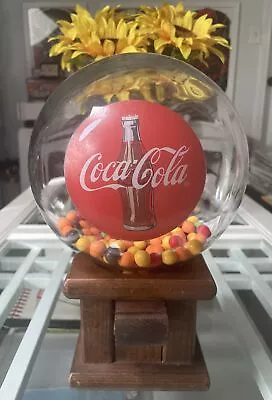 Vintage Advertisement Wooden Peanut 🥜 Dispenser Glass Jar ‘COCA-COLA’ Globe • $40